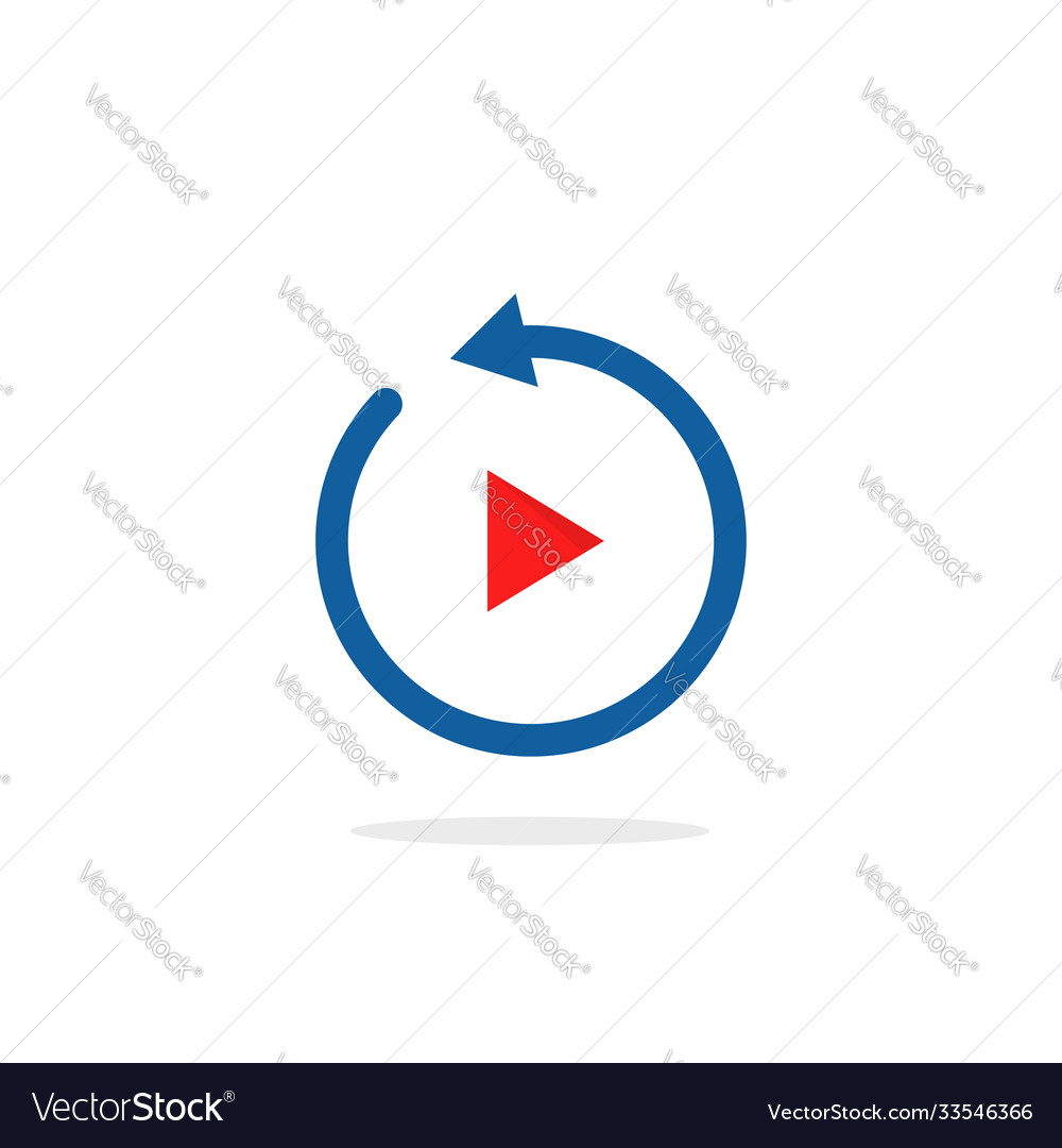 Replay simple icon isolated on white Royalty Free Vector