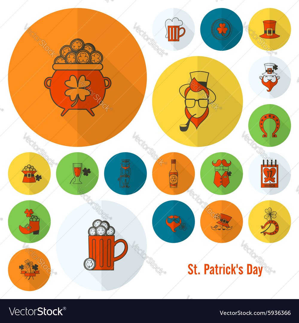 Saint patricks day icon set Royalty Free Vector Image