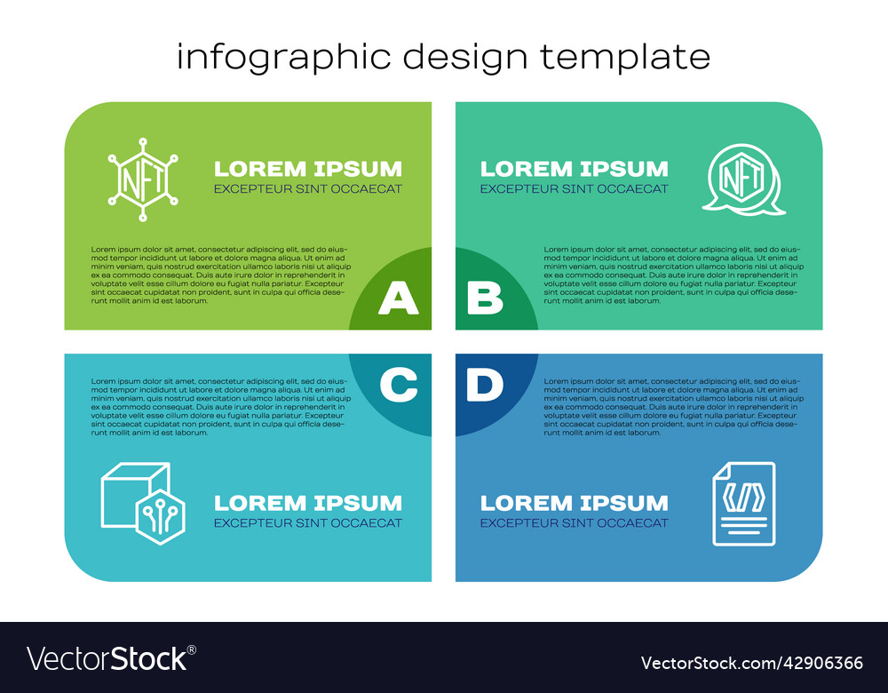 Set line nft digital crypto art blockchain vector image Set line nft digital crypto art blockchain