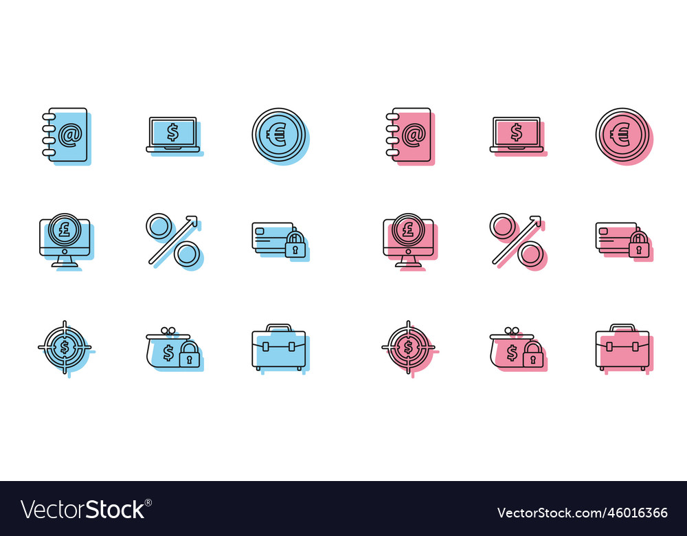 Set line target with dollar symbol closed wallet