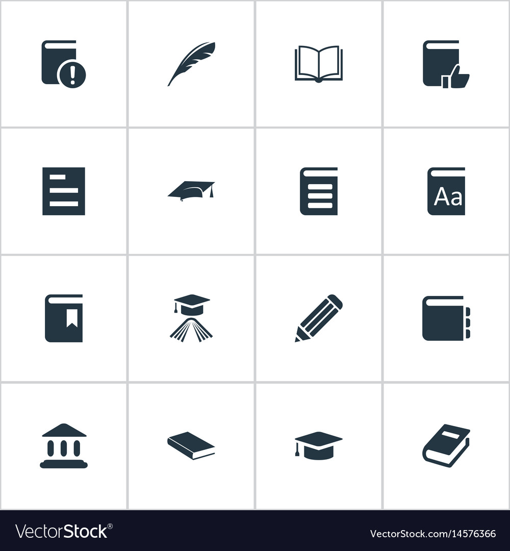Set of simple reading icons