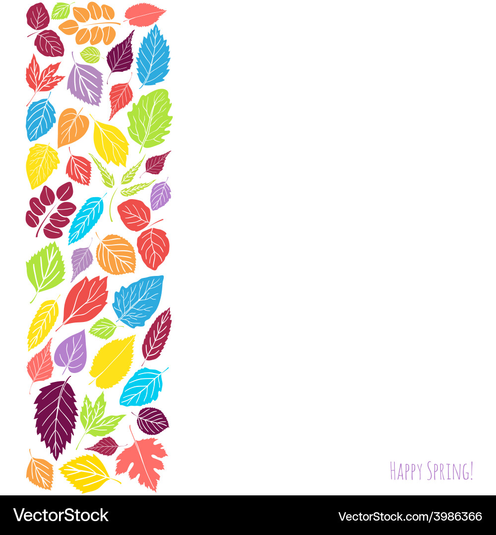 Spring background with leaves Royalty Free Vector Image