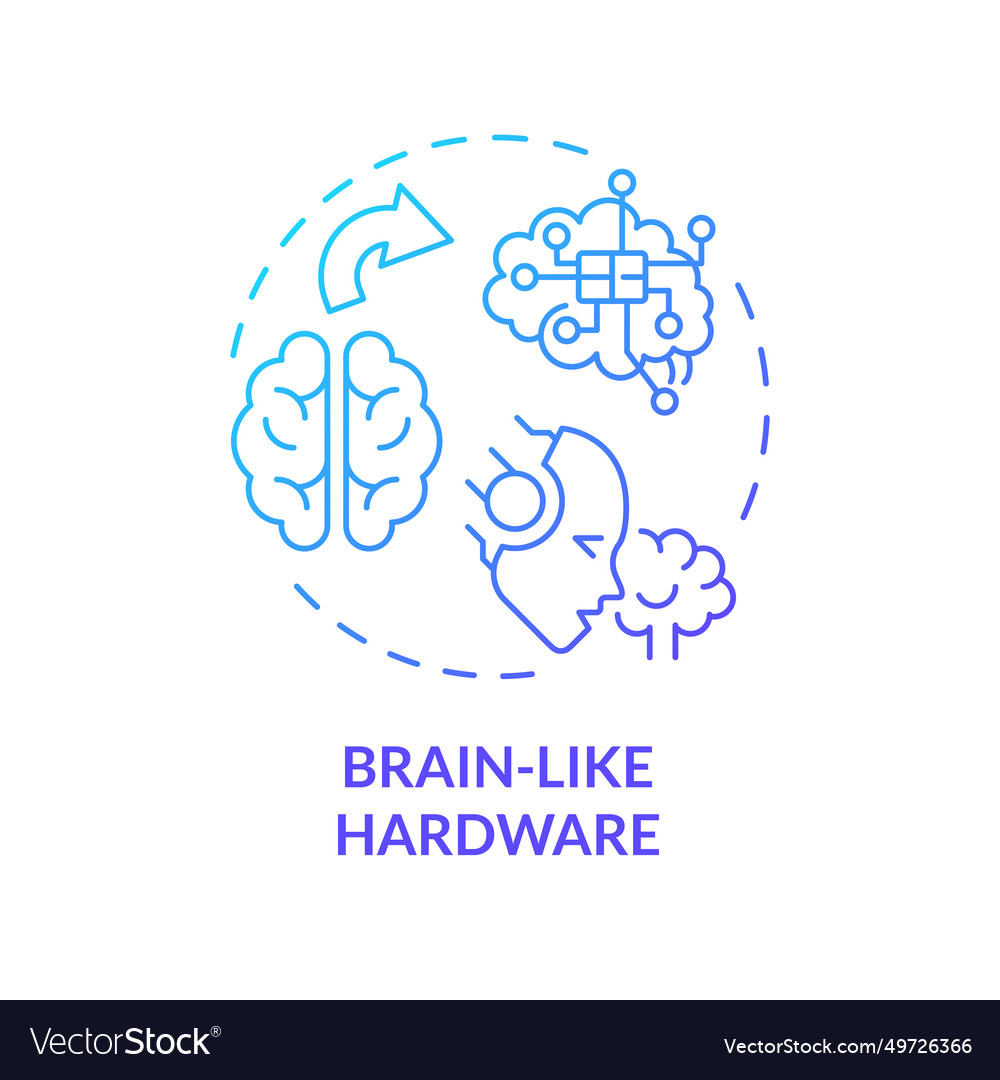Thin line simple gradient brain like hardware vector image Thin line simple gradient brain like hardware