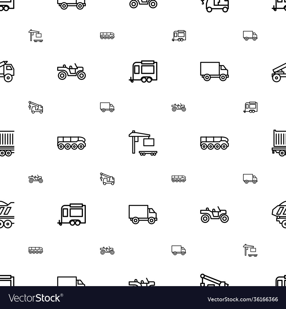 Trailer icons pattern seamless white background