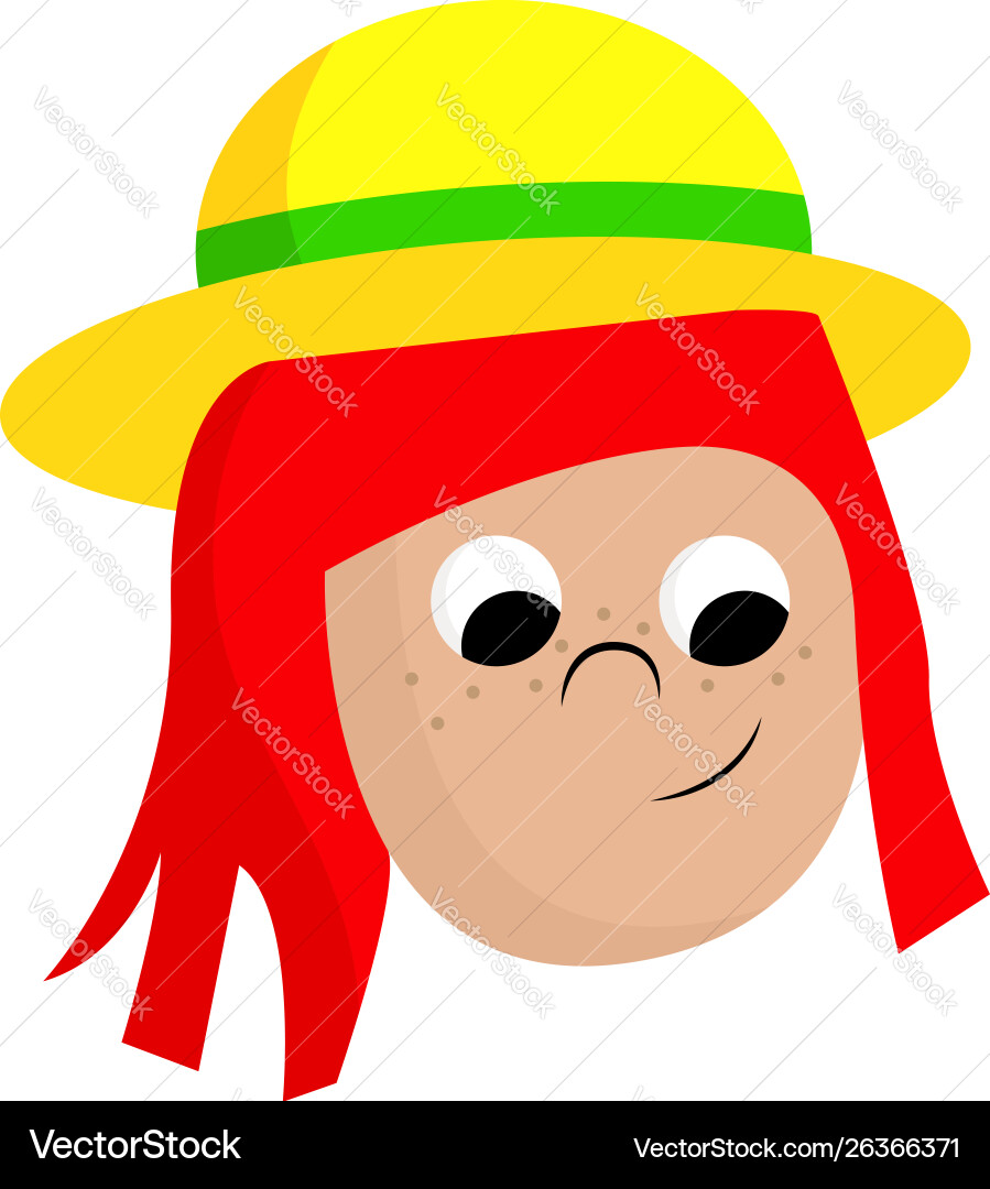 A girl with yellow hat or color Royalty Free Vector Image