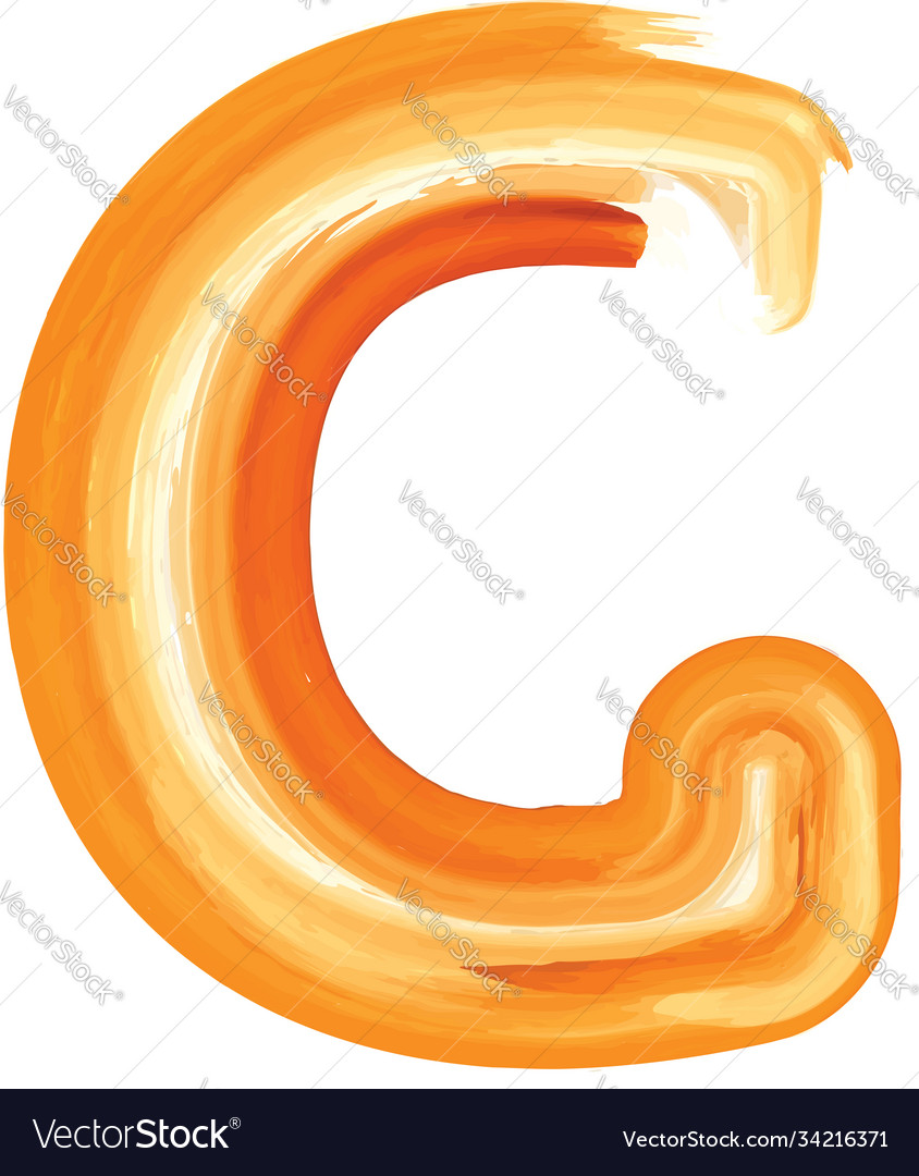 Abstract Oil Paint Letter C Royalty Free Vector Image