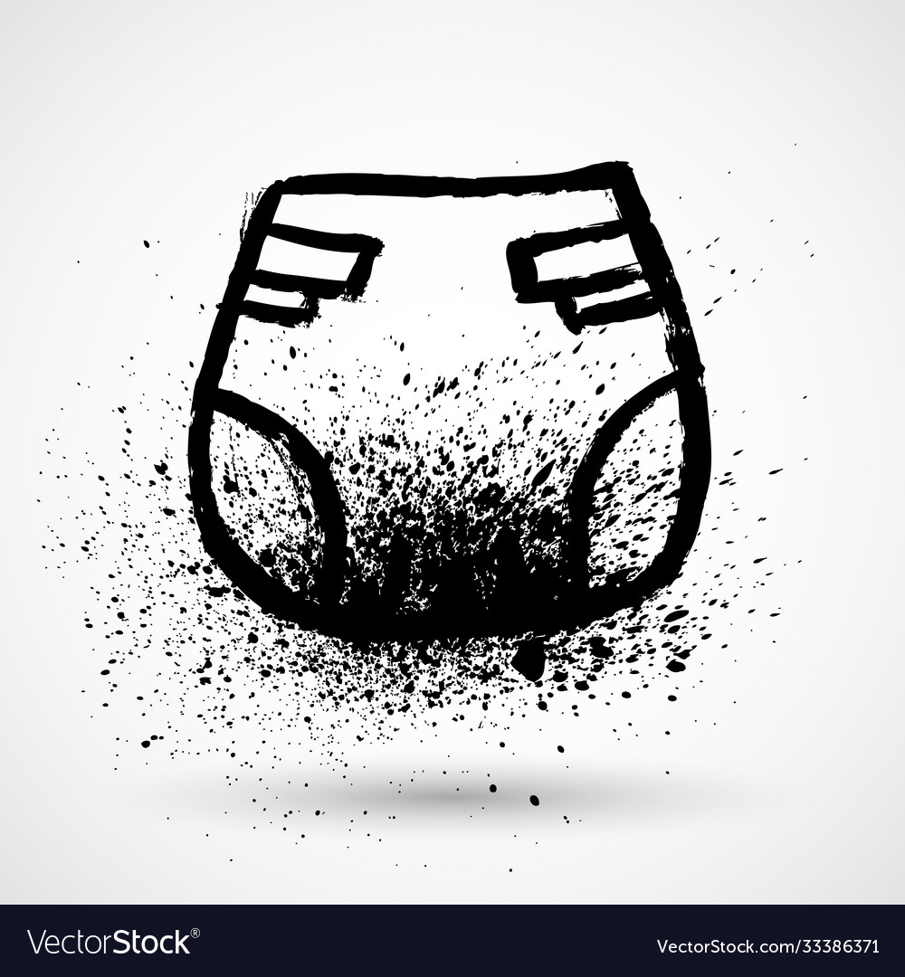 Baby diapers doodle style Royalty Free Vector Image