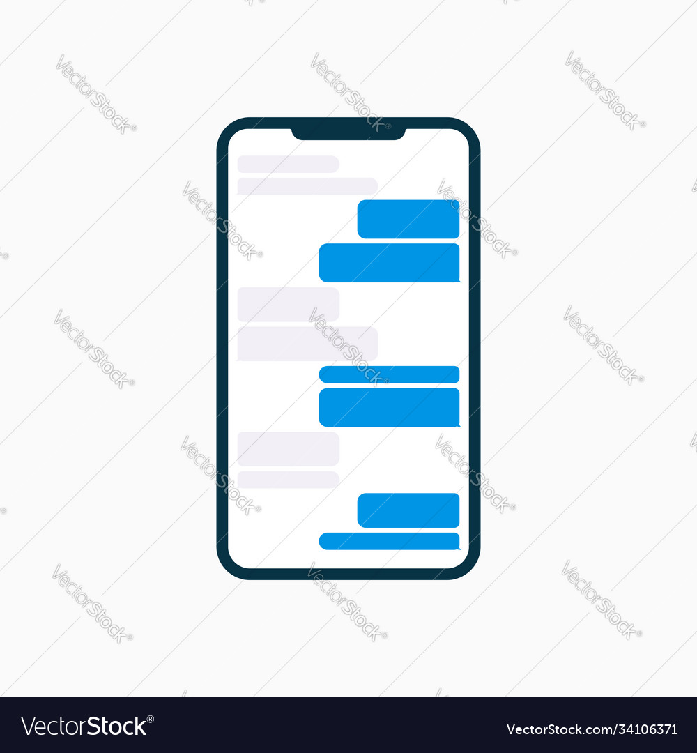 Chat box message bubbles on smartphone display vector image Chat box message bubbles on smartphone display