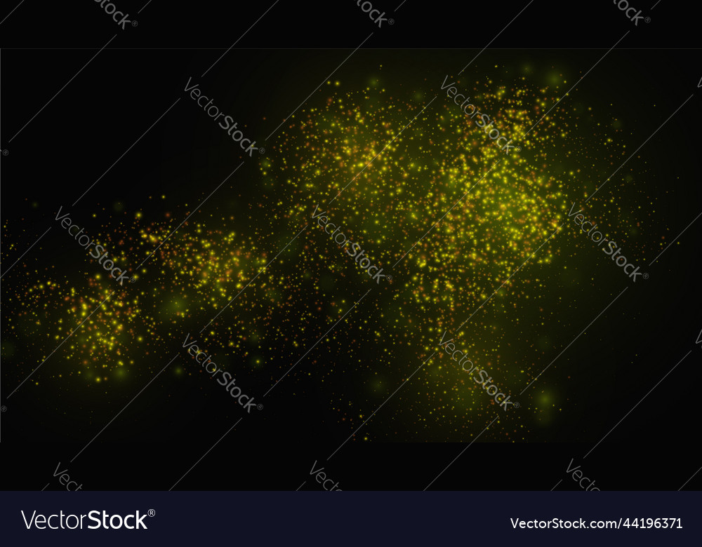 Gold glitter dust background glow light effect Vector Image