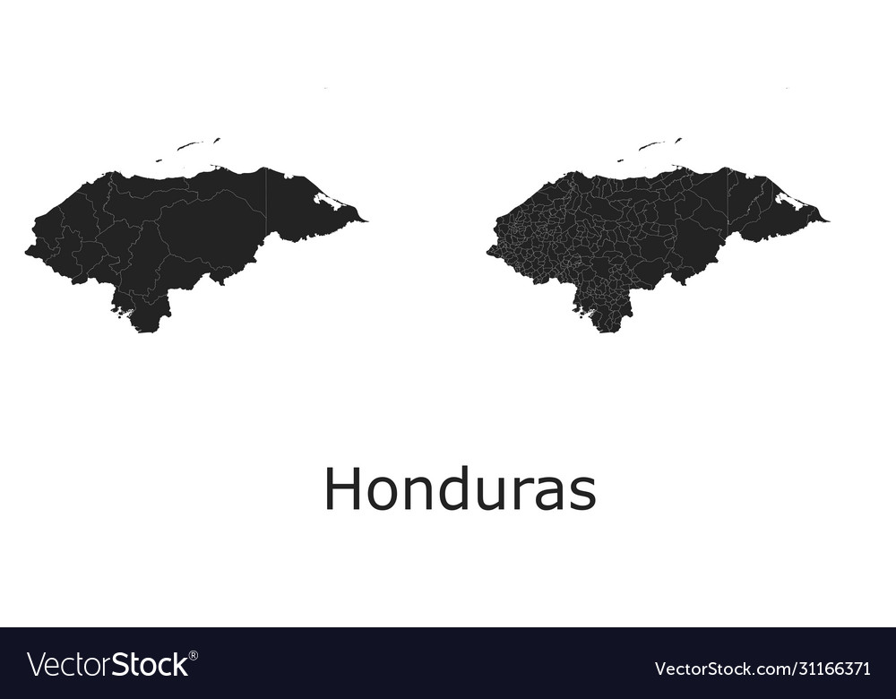 Honduras Karte mit regionaler Division