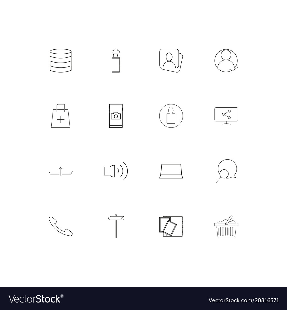 Interface linear thin icons set outlined simple