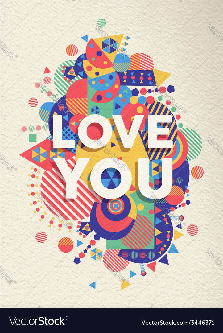 Love You Quote Poster Design Royalty Free Vector Image