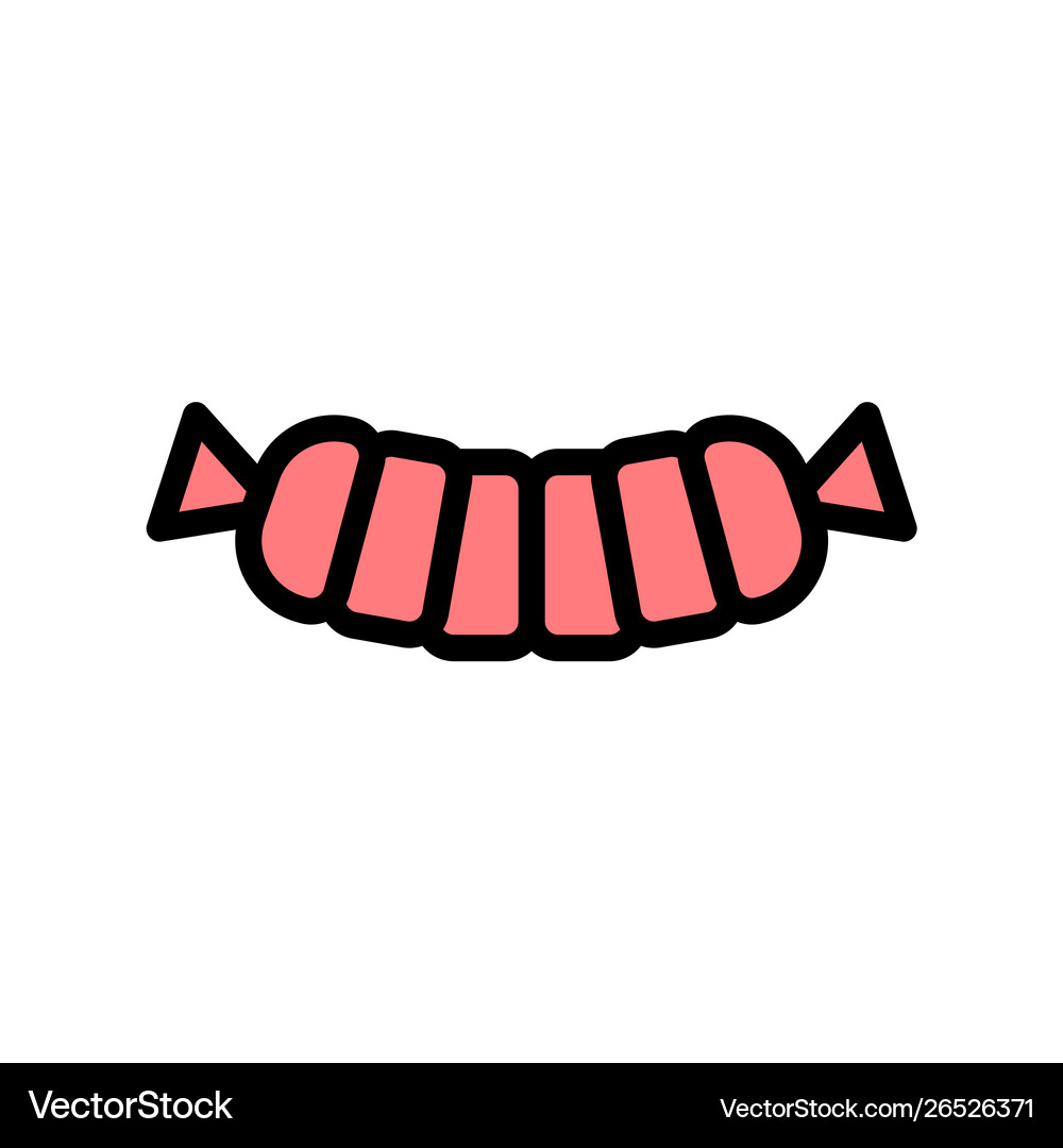 Meat editable outline icon seafood piece Vector Image