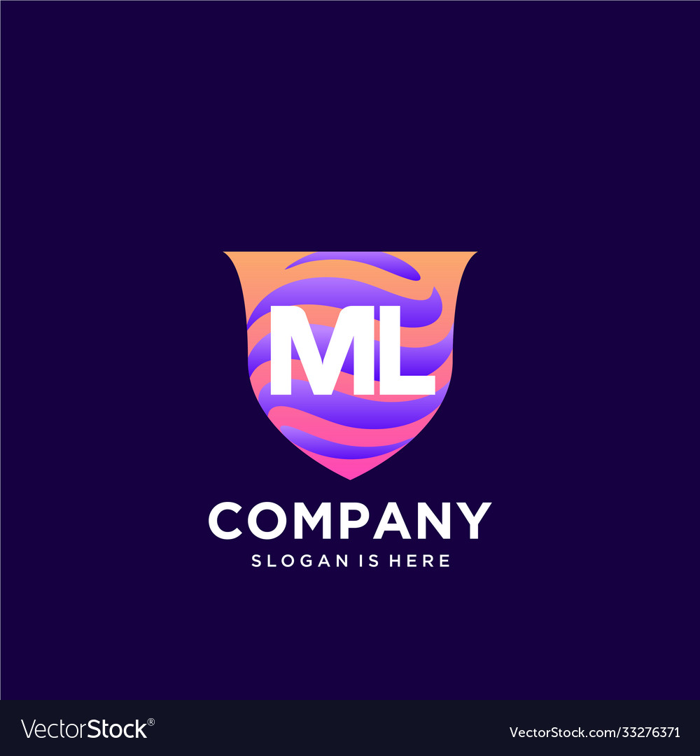 Ml initial logo with colorful template