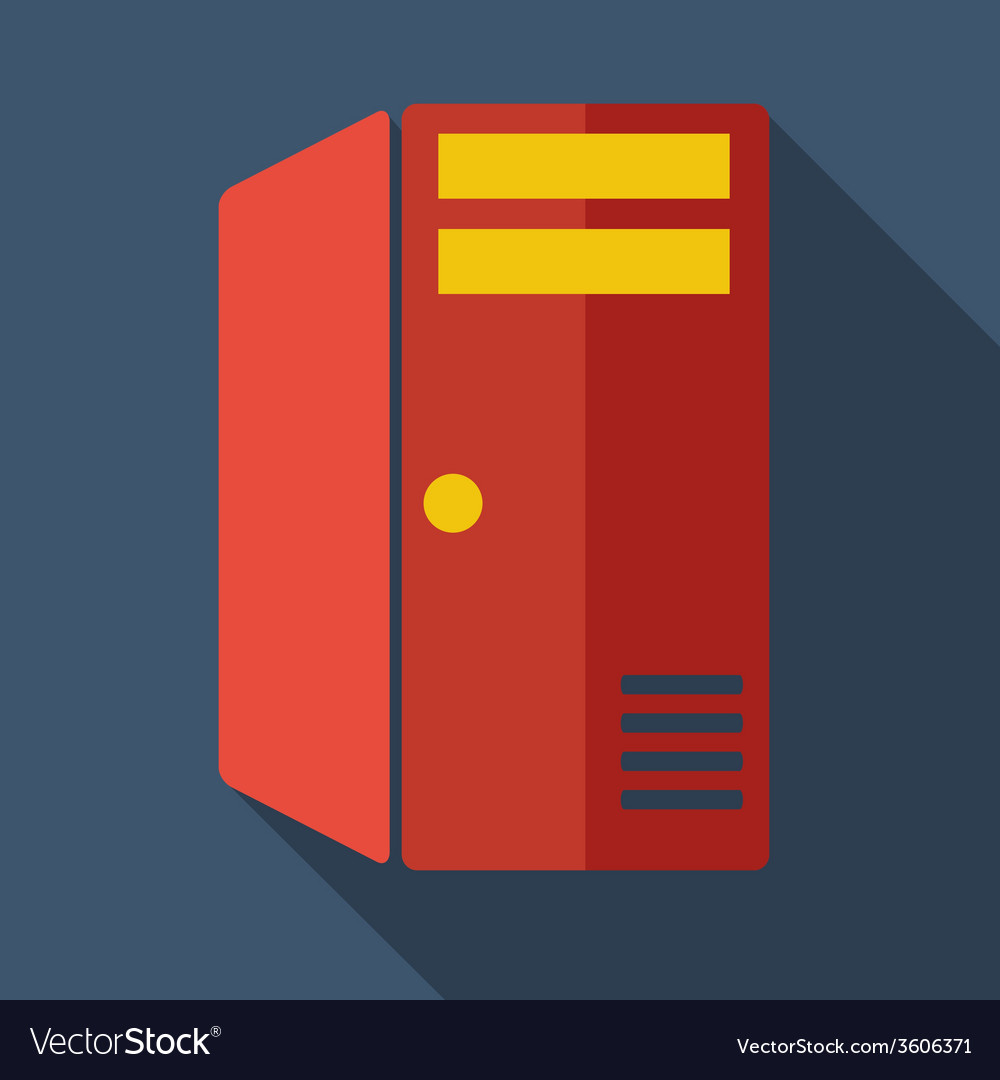 Modern flat design concept icon computer server