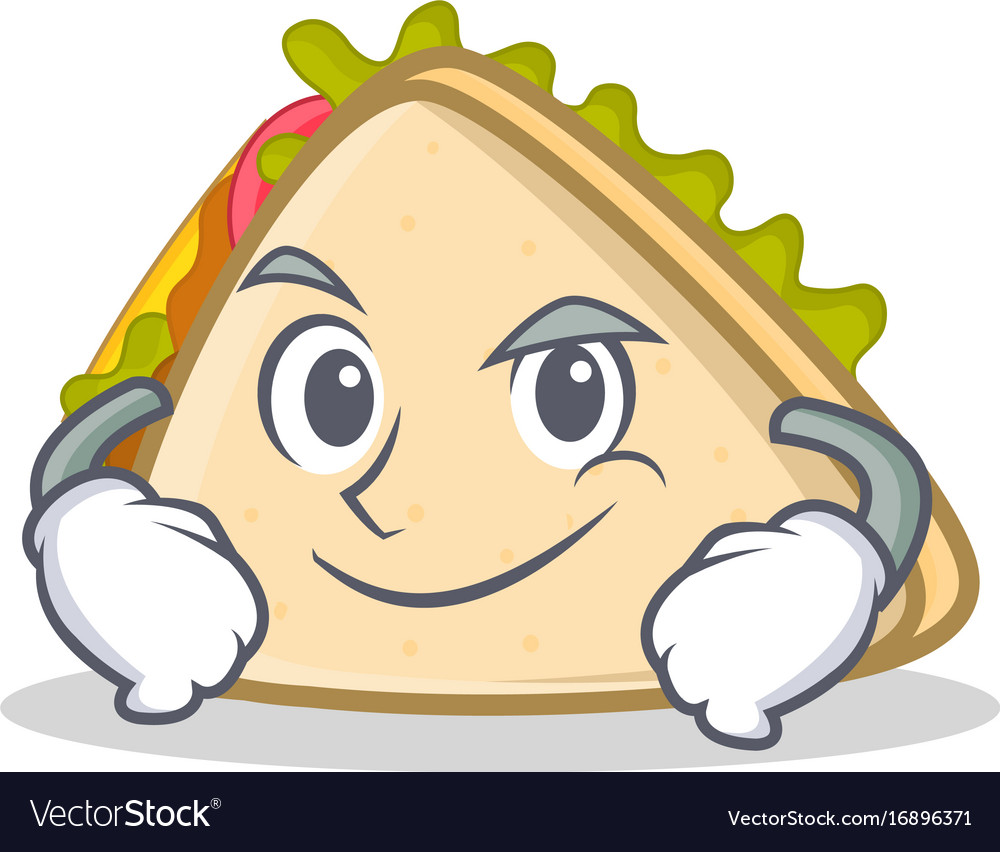 Smirking Sandwich Charakter Cartoon Stil