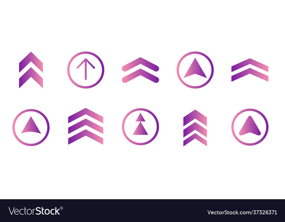 Swipe flat arrow cursor pointer icon set on white vector image Swipe flat arrow cursor pointer icon set on white