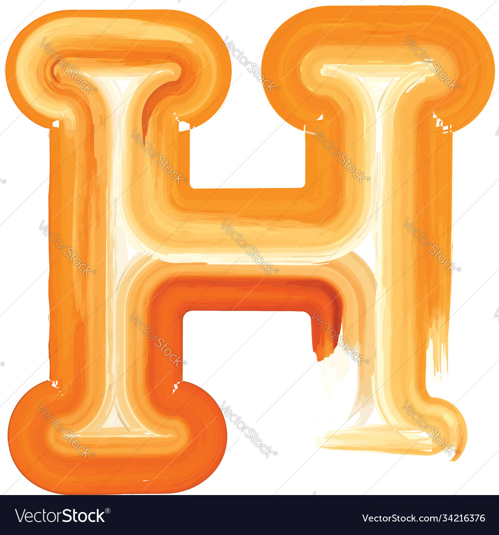 Abstract oil paint letter h