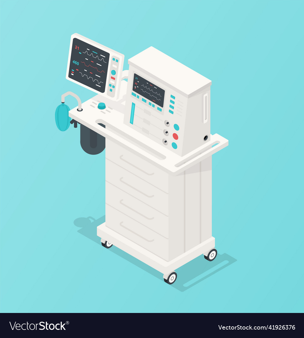 Anesthesia machine concept Royalty Free Vector Image
