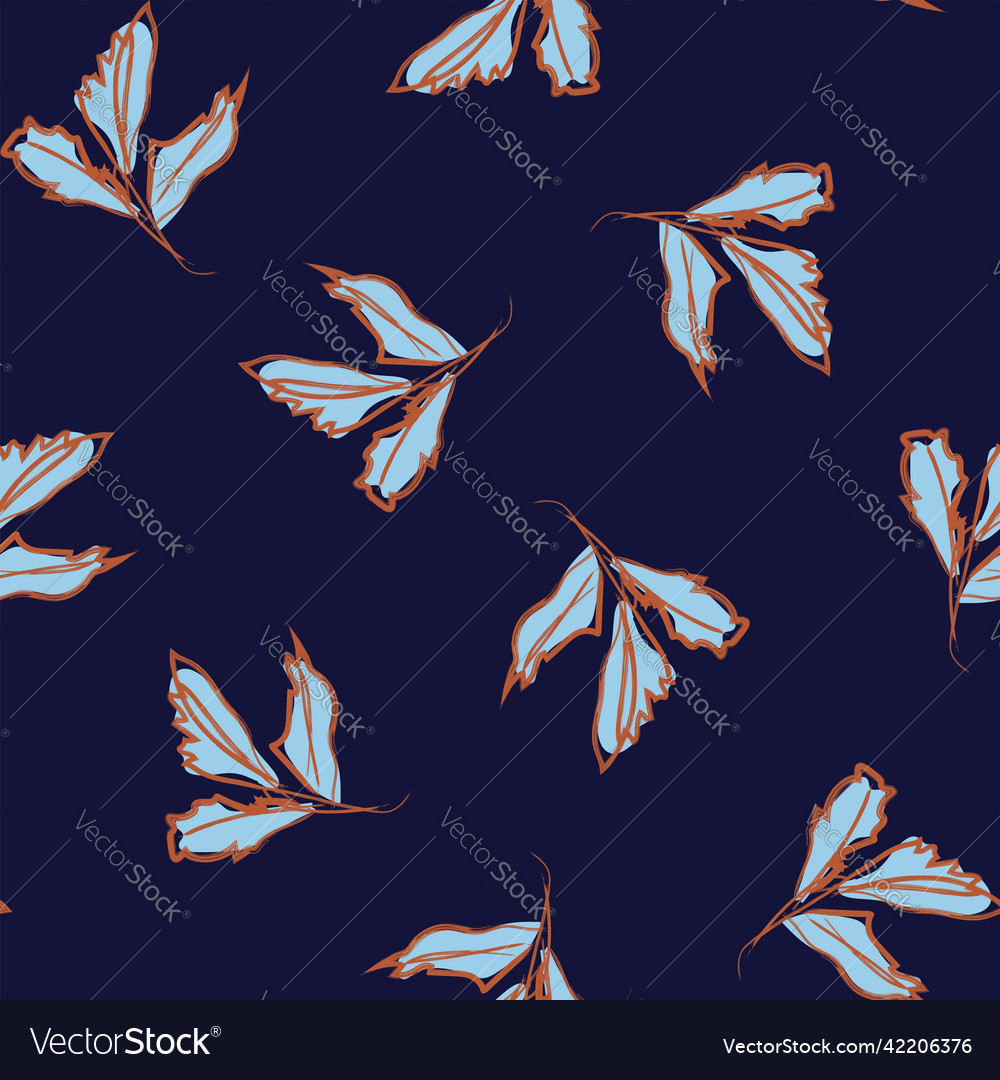 Brush strokes leaf seamless pattern design