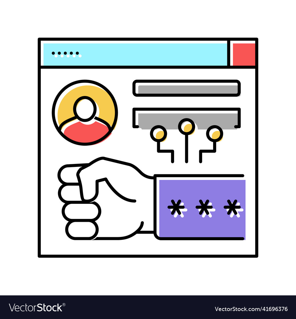 Brute-force and dictionary 8 network attacks color vector image Brute-force and dictionary 8 network attacks color