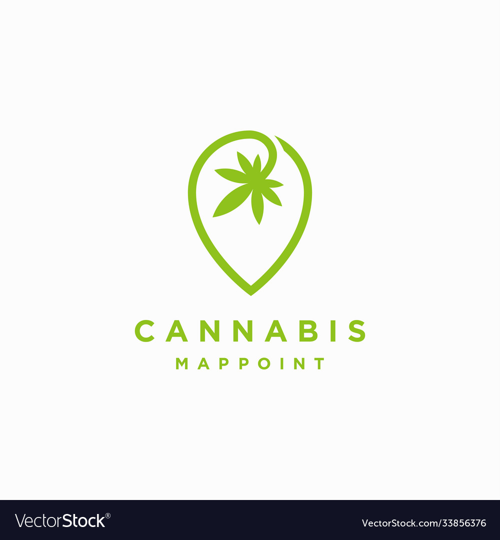 Cannabis map point locator logo icon template vector image Cannabis map point locator logo icon template
