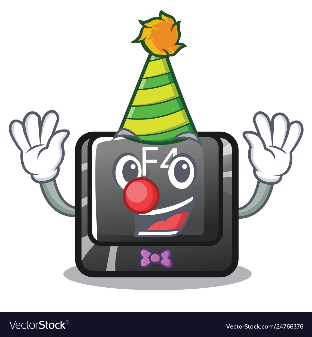 Clown button f4 on mascot computer