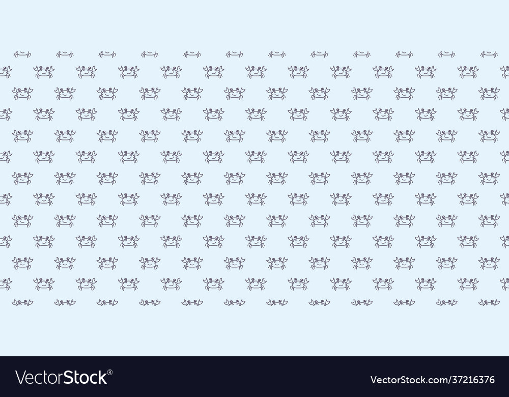 Crab seamless repeat pattern background vector image Crab seamless repeat pattern background