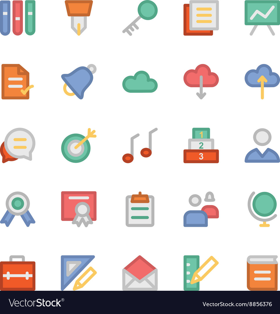 Education flat colored icons 2