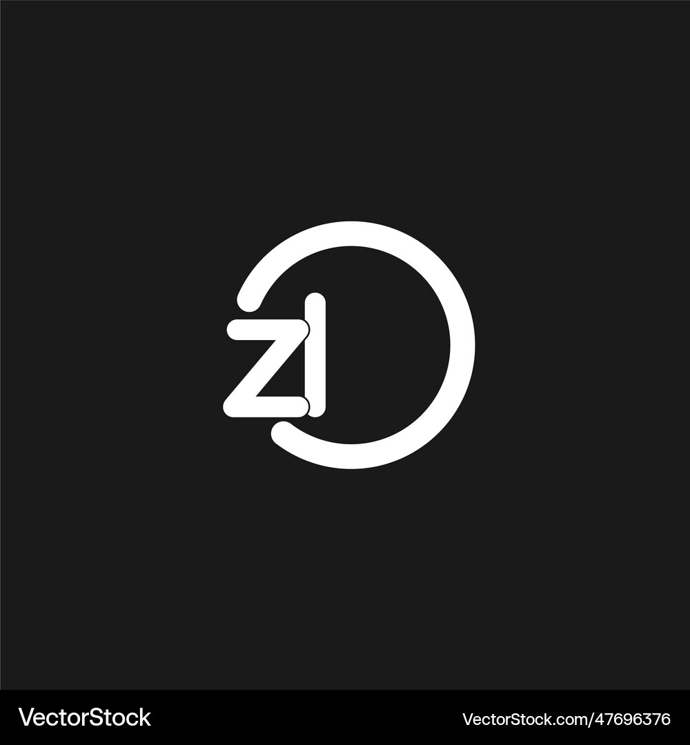Initials zl logo monogram with simple circles Vector Image