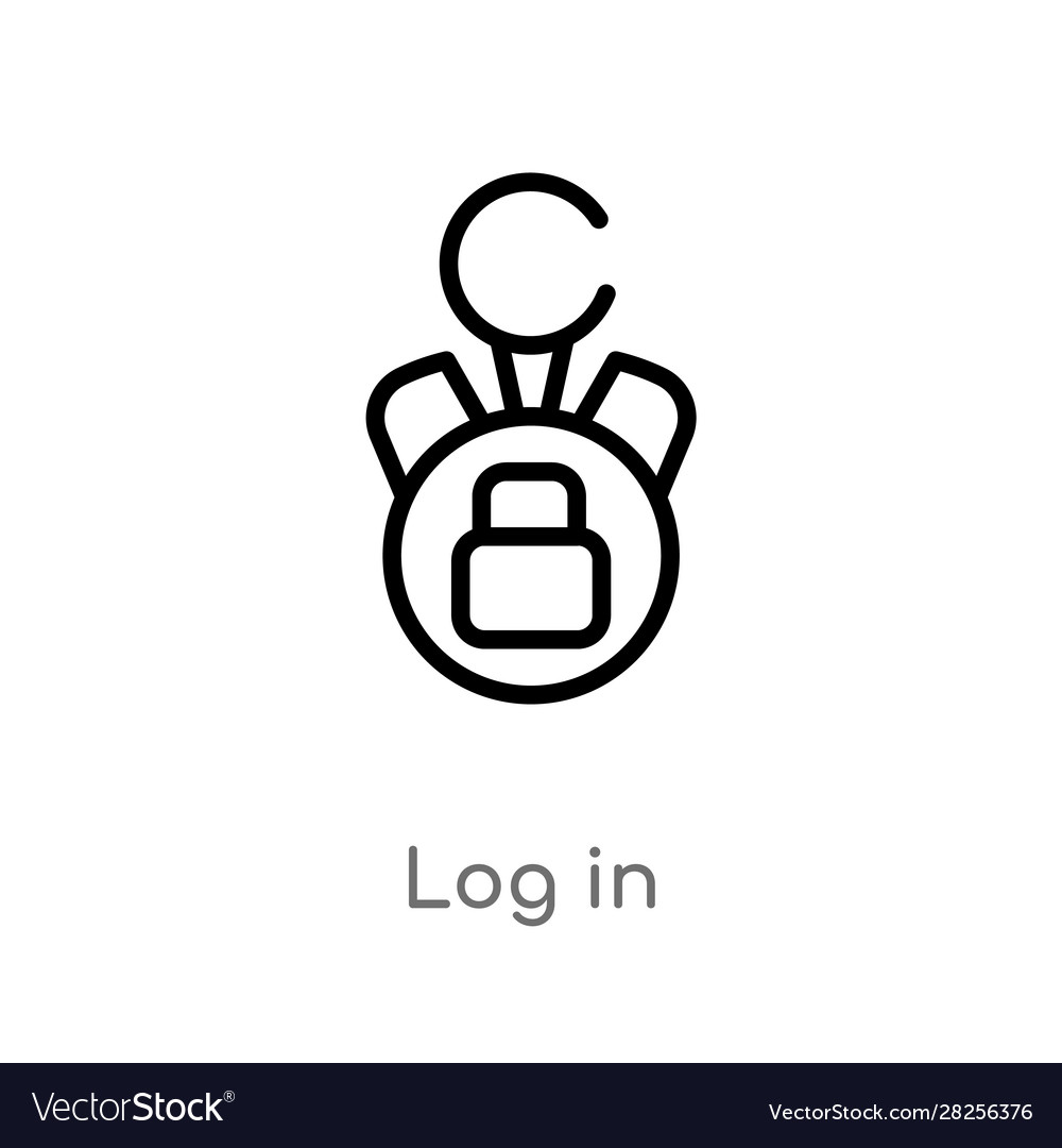 Outline log in icon isolated black simple line