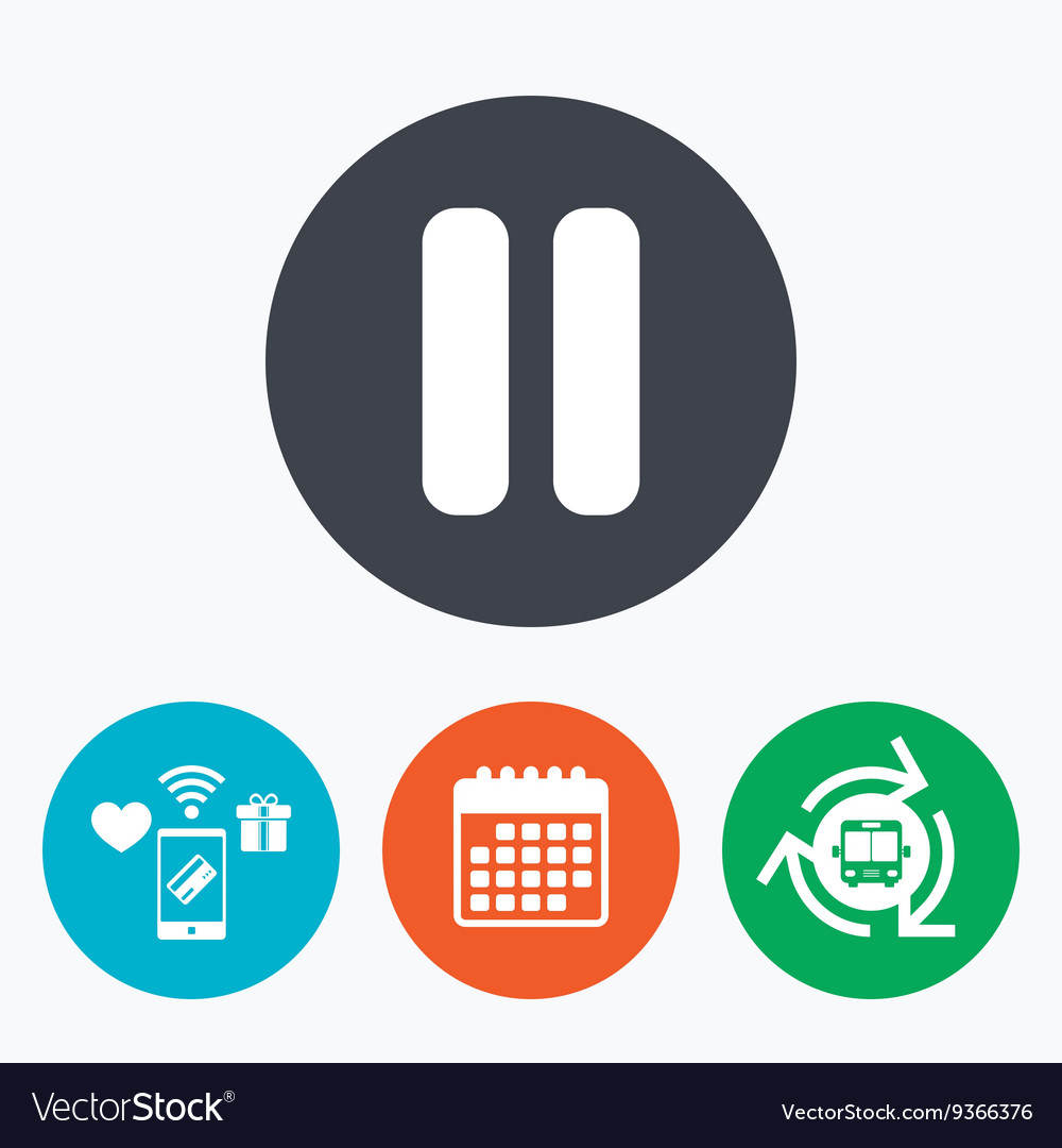 Pause sign icon player navigation button
