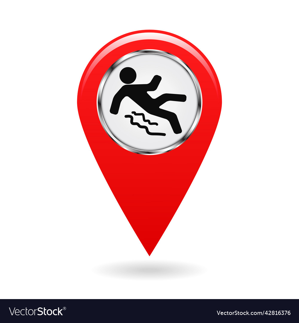 Pointer on the map location in area vector image Pointer on the map location in area