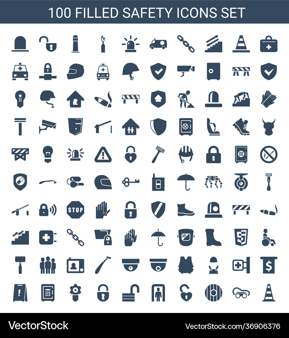 Safety icons Royalty Free Vector Image - VectorStock