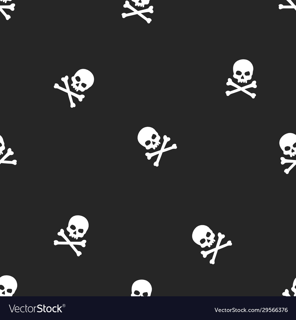 Seamless pattern with skulls and bones vector image Seamless pattern with skulls and bones