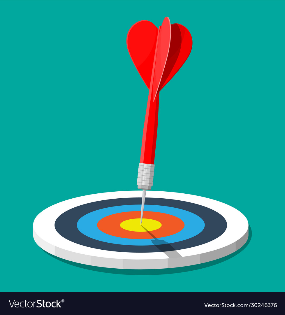 Target with arrow in center goal setting vector image Target with arrow in center goal setting