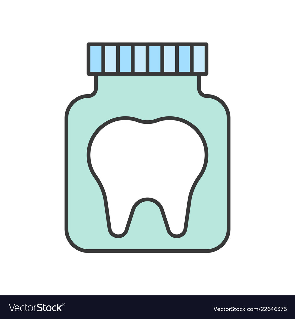 Tooth in bottle dental related icon filled outline