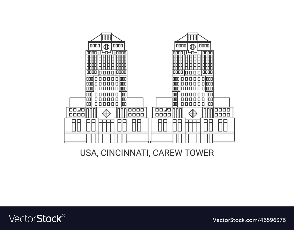 Usa cincinnati carew tower travel landmark Vector Image