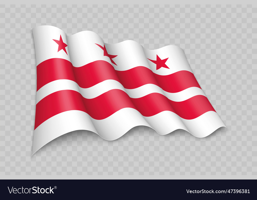 3d realistic waving flag of district columbia