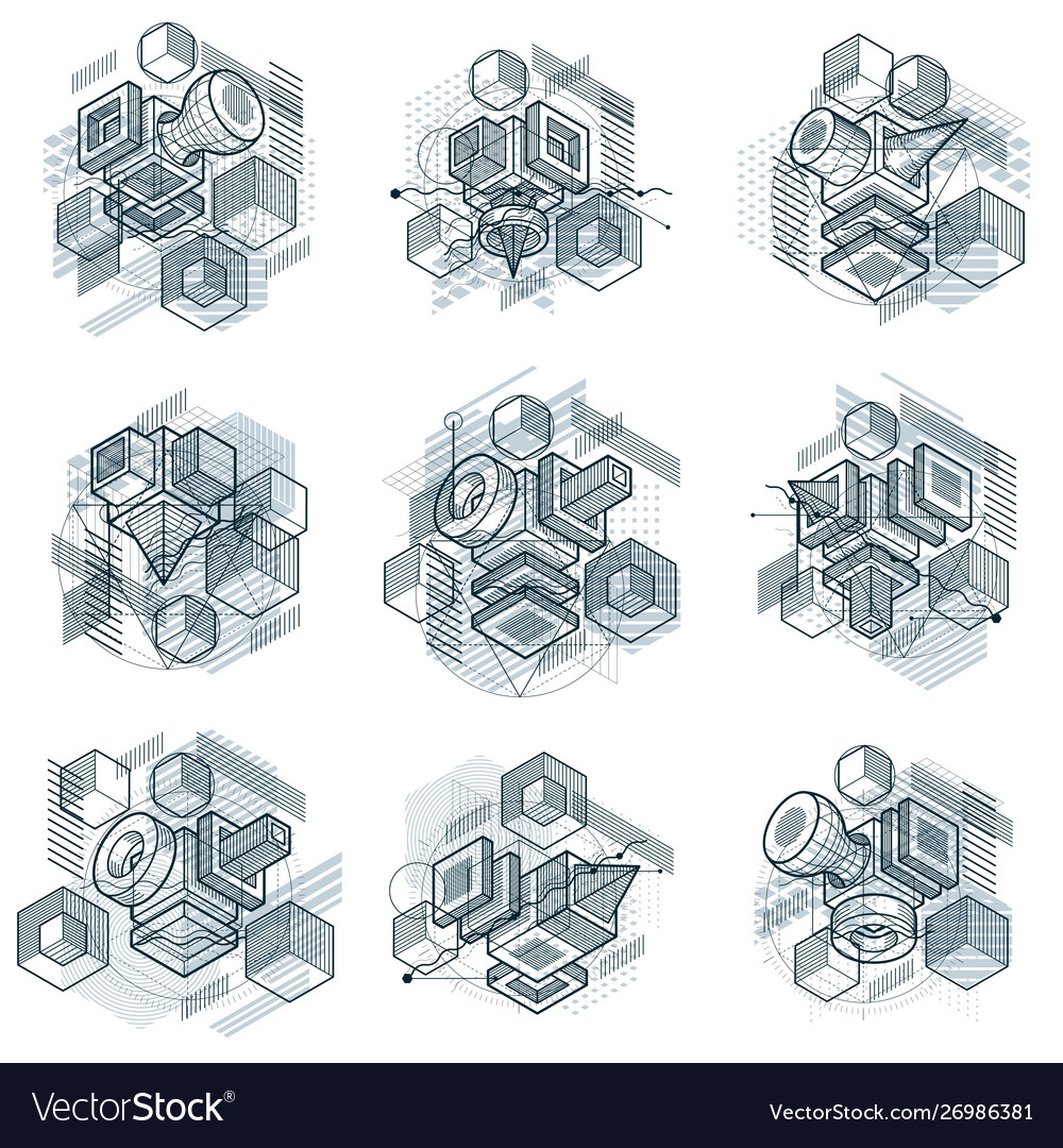Abstract backgrounds with isometric elements Vector Image Abstract backgrounds with isometric elements