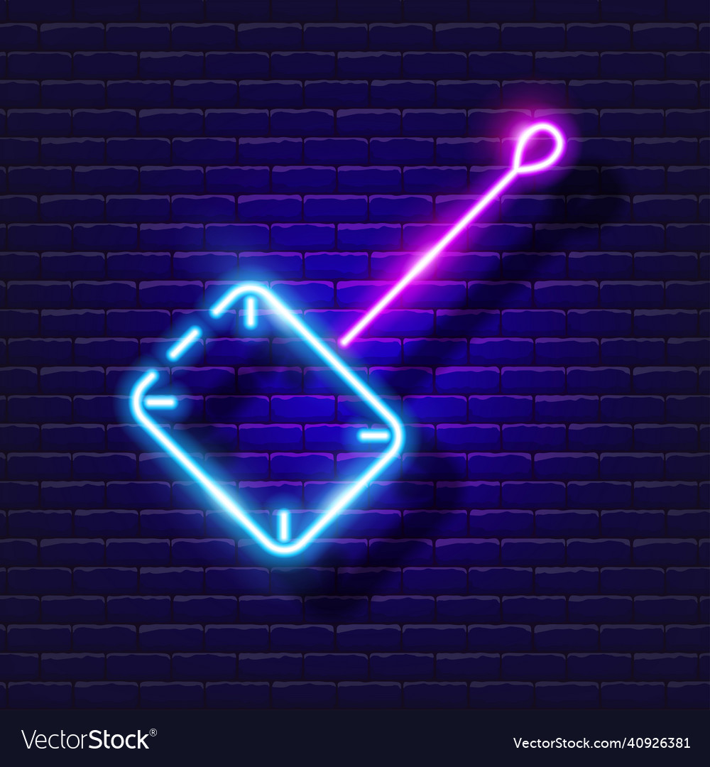 Aquarium fish net neon icon