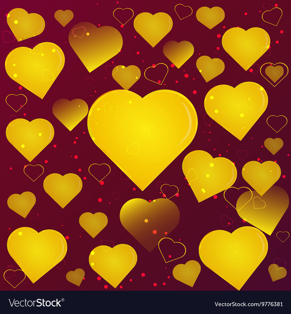 Background gold hearts