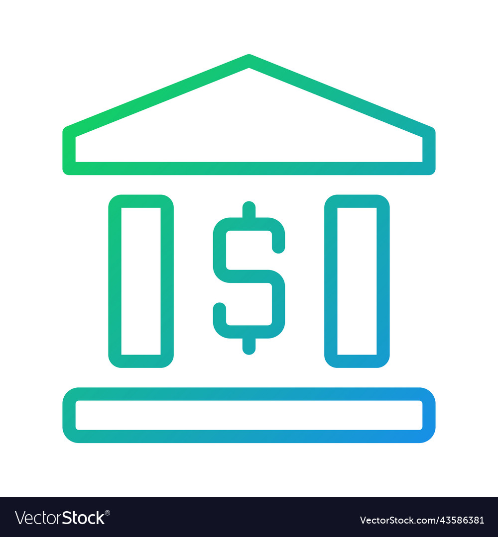 Bank building pixel perfect gradient linear icon