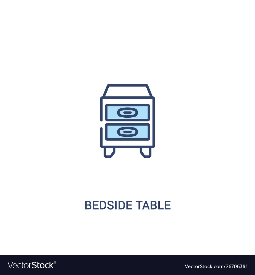 Bedside table concept 2 colored icon simple line