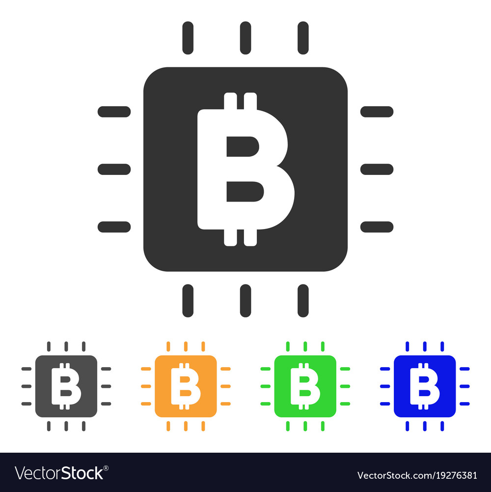 Bitcoin processor chip icon
