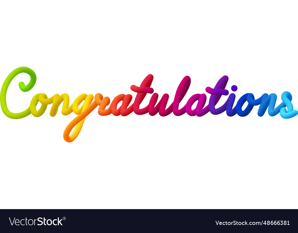 Congratulations fluid 3d twist text made Vector Image