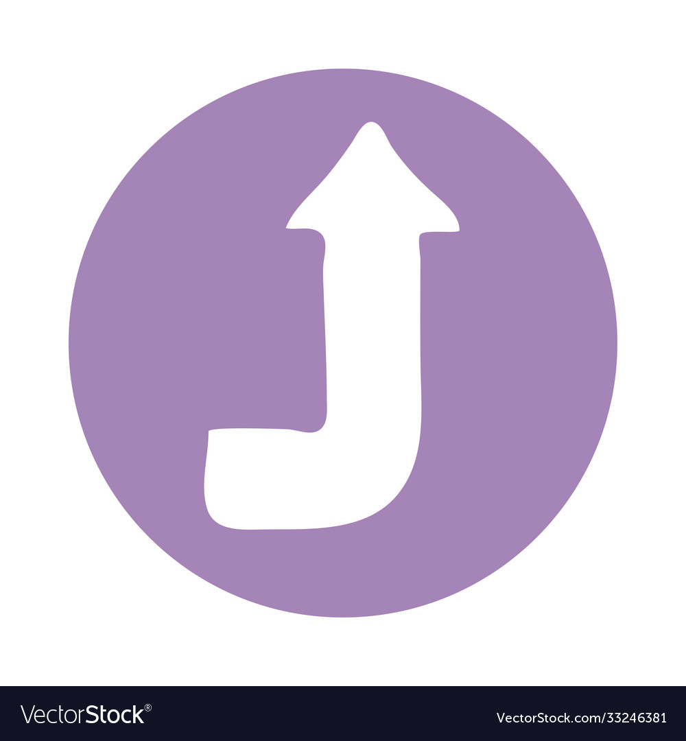 Curve arrow up direction block style icon