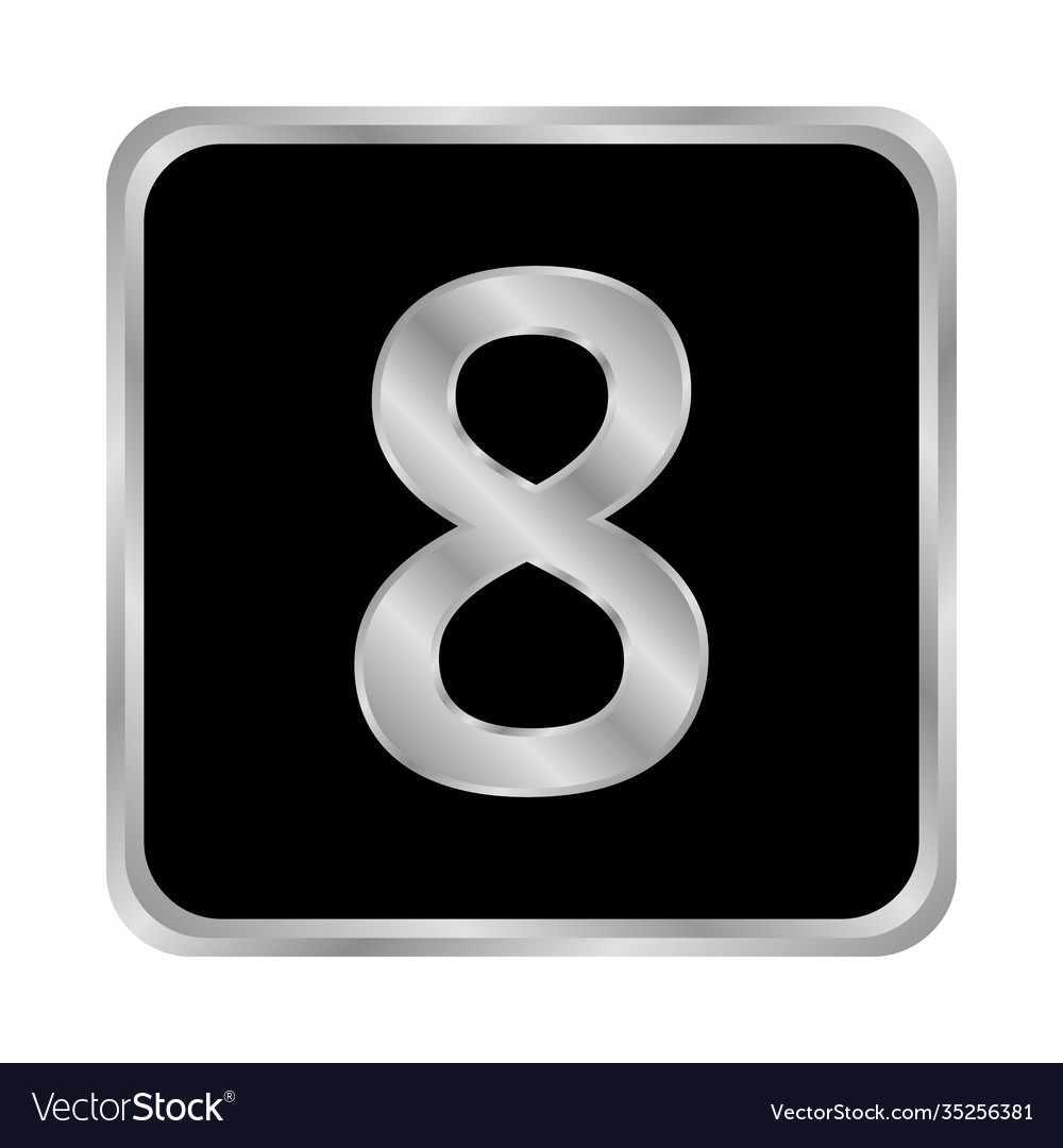 Gold number eight button