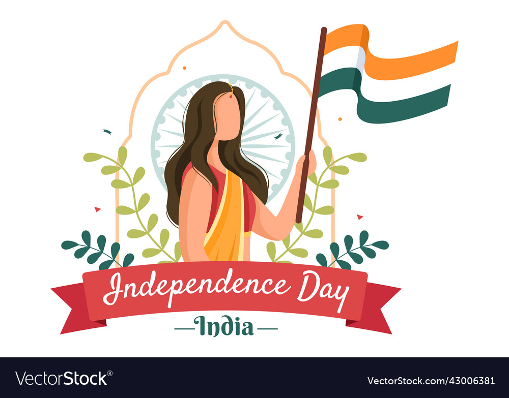 Happy Indian Unabhängigkeit Day gefeiert vector image Happy Indian Unabhängigkeit Day gefeiert