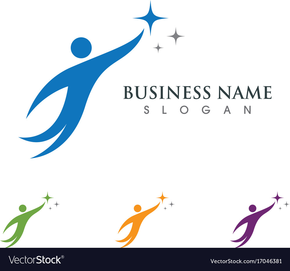 Human character logo sign health care Royalty Free Vector